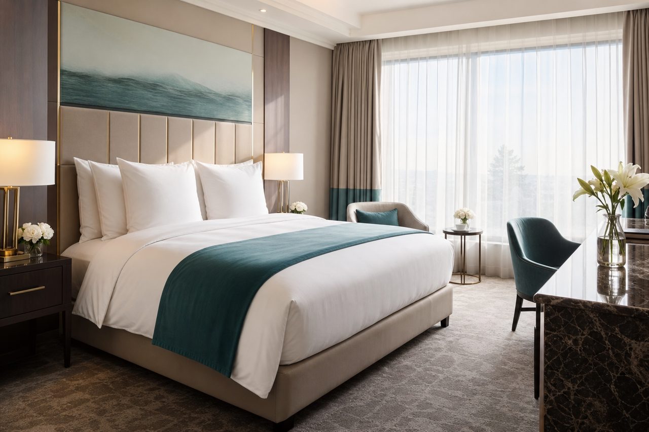 Professionelle Hotelreinigung — sauberes Hotelzimmer